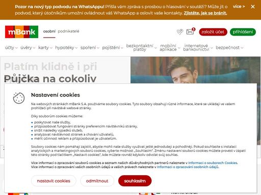 nabídka služeb internetové banky mbank pro klienty: využijte mkonto, mpůjčku, mhypotéku či jiné služby. naše online banka je otevřená vždy.