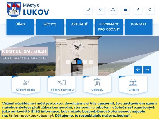 oficiální stránky městyse lukov