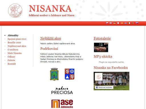 stránka folklorního souboru nisanka