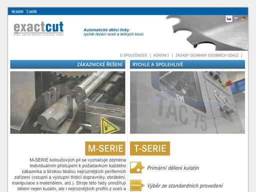 návrh a výroba automatizovaných pracovišť pro dělení a následné zpracování obrobků z oceli a neželezných kovů