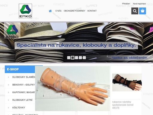 emko - specializovaný obchod a velkoobchod klobouků, rukavic a modních doplňků. specialista na slaměné klobouky, bekovky, kapitánky a rukavice do tanečních. zboží skladem, kamenná prodejna v praze, velkoobchod, internetový obchod