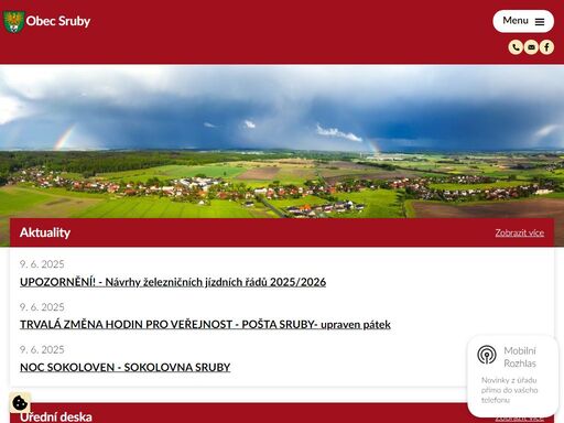obec sruby se nachází cca 5,5 km severně od vysokého mýta a cca 3 km západně od chocně v pardubickém kraji.