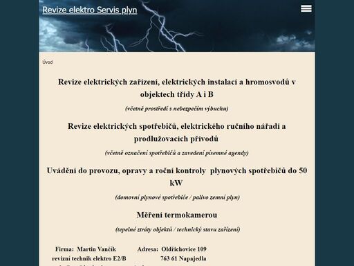 revize elektro, servis plynových spotřebičů