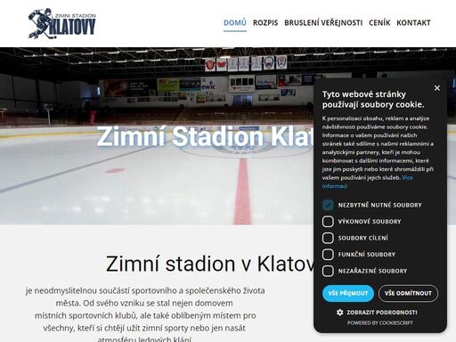 zimní stadion klatovy nabízí veřejné bruslení, hokejové zápasy, pronájem ledu a další sportovní aktivity. přijďte si užít ledové sporty a akce v moderním prostředí.