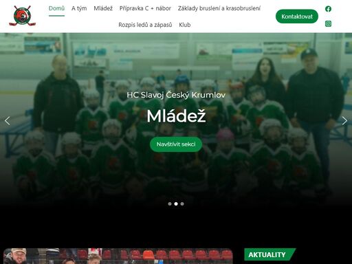 hokejový klub hc slavoj český krumlov. mládež a muži.
