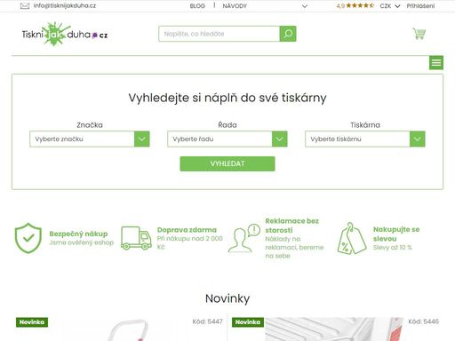 více než 10 let dodáváme náplně do tiskáren. 99% spokojených zákazníků. úspora až 80% nákladů na tisku. doprava zdarma a množstevní slevy. odesíláme ihned.