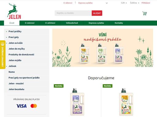 česká tradice od roku 1848. oficiální eshop výrobků jelen. perte silou jádrového mýdla. prací prášky, gely, mýdlo a mnoho dalšího. 