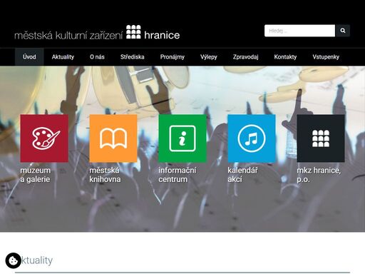 stránky příspěvkové organizace města hranice, která sdružuje střediska kultura, městská knihovna, muzeum a galerie a turistické informační centrum.