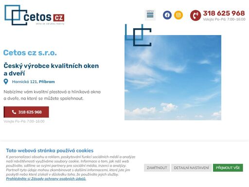 získejte kvalitní plastová a hliníková okna a dveře od českého výrobce cetos cz s.r.o. okna a dveře pro vás vyrábíme v zalužanech nedaleko příbrami.