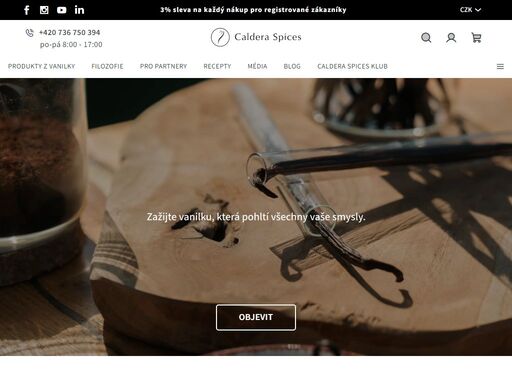 calderaspice.cz je e-shop s prvotřídní vanilkou z tropického ostrova sumatra v indonésii. objevte kvalitní vanilkové produkty s bohatým aroma a exotickým původem