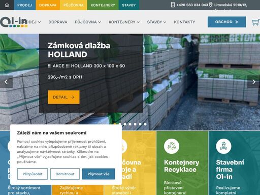jsme stavební firma zabývající se převážně zemními, monolitickými stavbami na inženýrských sítích. nově otevřená prodejna ve šternberku a dispečink autodopravy.