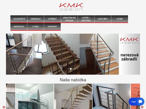 firma k.m.k. design se zabývá výrobou a montáží všech druhů schodů, schodišť a zábradlí pro interiéry i venkovní využití.