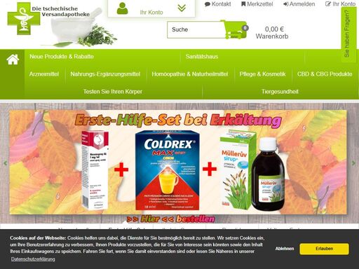 ihre online apotheke mit den günstigen medikamenten aus tschechien. auch beim kauf von medikamenten können sie jetzt sparen - mit ihrer versandapotheke.