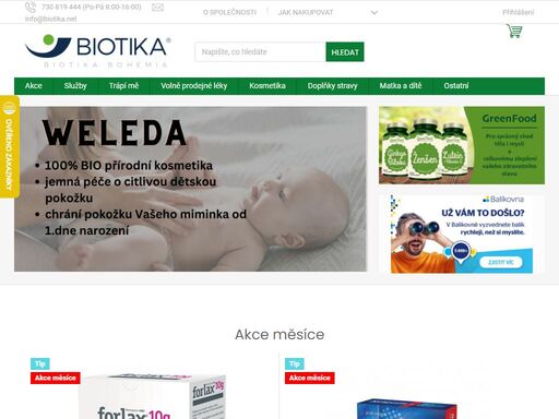 biotika.net eshop provozuje společnost biotika bohemia s.r.o., přední certifikovaný distributor léčiv, potravinových doplňků, výrobce a distributor dermokosmetiky a vitamínů. nakupujete přímo od výrobců.