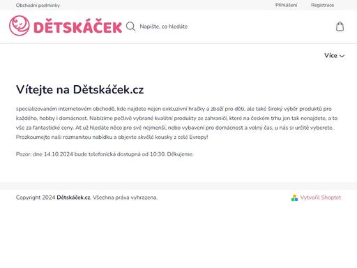 vítejte na dětskáček.cz. specializovaném internetovém obchodě, kde najdete nejen exkluzivní hračky a zboží pro děti, ale také široký výběr produktů pro každého, hobby i domácnost. nabízíme pečlivě vybrané kvalitní produkty ze zahraničí, které na českém trhu jen tak nenajdete, a to vše za fantastické ceny. ať už…