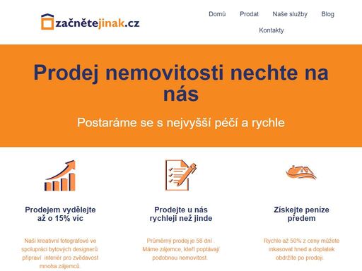 prodej a pronájem byt, dům, rychle a dříve než jinde více jak 1000 spokojených klientů, vaše diskrétnost pro nás je závazek záruky. - zacnetejinak