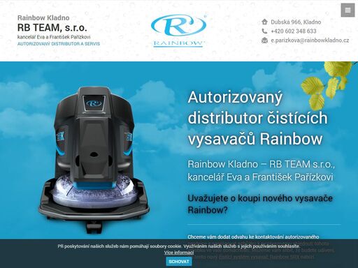 vysavač rainbow. autorizovaný distributor a servis čistících systémů rainbow. rainbow kladno rb team.