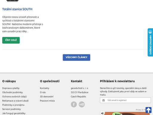 geoobchod.cz - sortiment geodetických, navigačních a stavebních přístrojů a pomůcek. 6 poboček! nivelační přístroje, gps, teodolity, gnss, totální stanice, laserové dálkoměry, stavební lasery, metry, stativy.