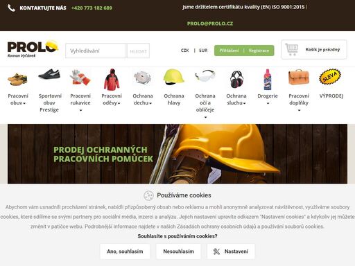 široký výběr pracovní obuvi, sportovní obuvi, pracovních oděvů, ochrany hlavy, a mnoho dalšího najdete na www.prolo.cz.