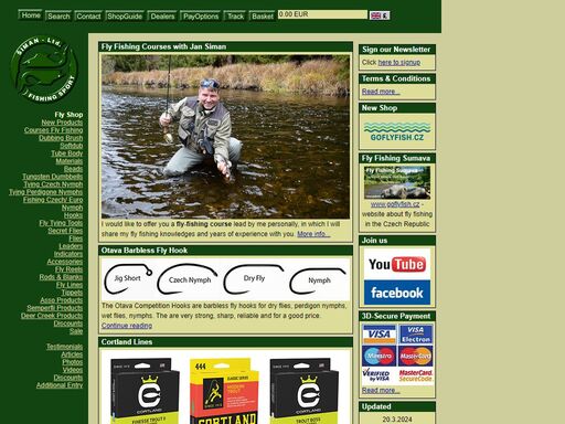 on line shop of jan siman special fly fishing products: dubbing brush, softdub, tube body, tools, weighted hooks. fishing flies for trout, grayling, pike, taimen, saltwater. czech nymph fishing school.