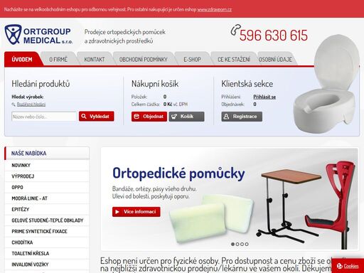firma ortgroup medical s.r.o. je v české republice prodejcem ortopedických pomůcek a zdravotnických prostředků. v naší nabídce naleznete ortézy, bandáže, bederní pásy, krční límce apod.