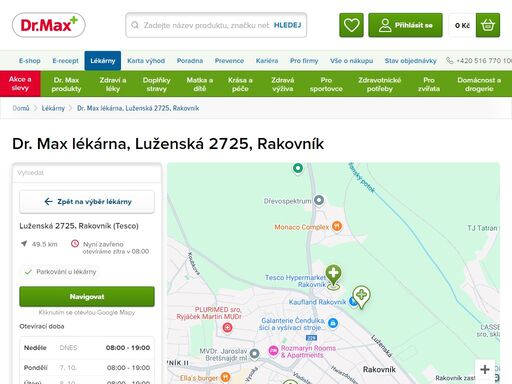 dr. max lékárna, luženská 2725, rakovník | dr. max lékárna