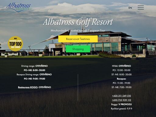 golfové hřiště albatross golf resort - european tour destination. 18 jamkové golfové hřiště, driving range, golfová akademie, prestižní golfový klub