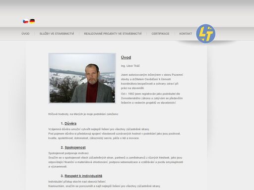 internetová presentace ing. libora tkáče. je autorizovaným inženýrem v oboru pozemní stavby a koordinátorem bozp na staveništi.