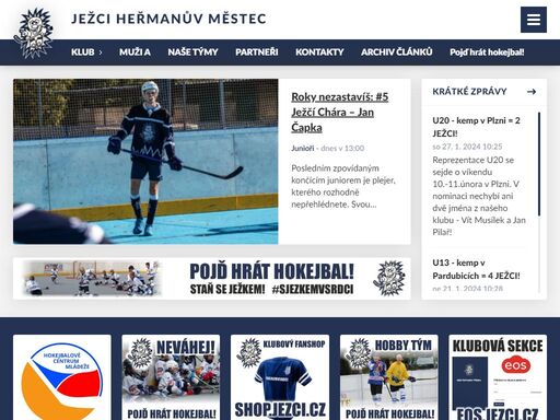 oficiální web tradičního východočeského hokejbalového klubu ježci heřmanův městec.