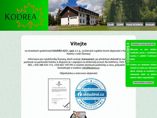 homepage hotelu kodrea