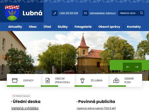 oficiální stránky obce lubná
