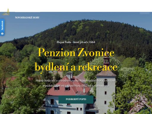 penzion zvonice hojná voda, novohradské hory, jižní čechy