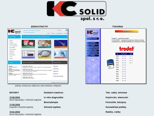 společnost kc solid - homepage - zdravotnictví, tiskárna