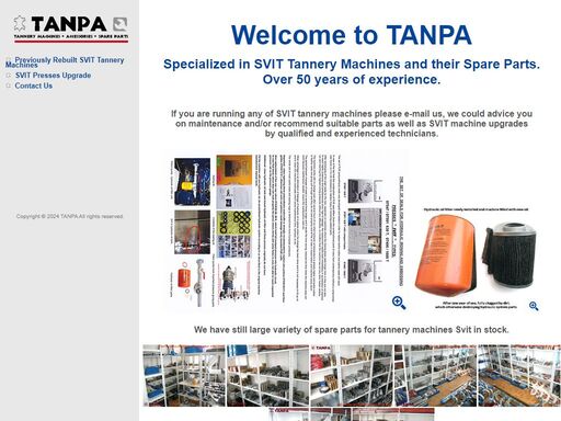 tanpa - accessories and spare parts for tannery machines
