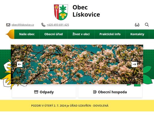 oficiální stránky obce lískovice