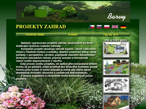 stránky firmy jiří janda - projekty zahrad - hlavní strana. web představuje ukázky z realizovaných projektů v oblasti architektury zahrad.