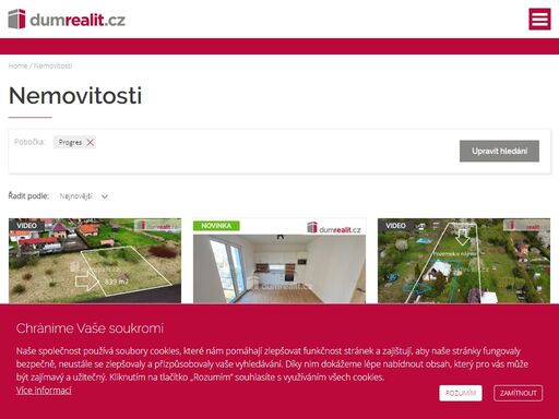 detail pobočky progres realitní kanceláře dumrealit.cz. prohlédněte si naše nemovitosti na prodej a pronájem.