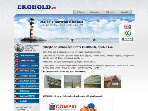 ekohold.cz - maják v labyrintu izolací - tepelné a akustické izolace, stavební činnost - certifikovaná kvalita