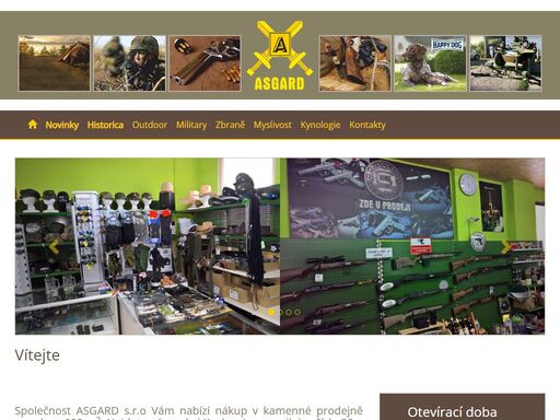 asgard s.r.o. kozly / lenešice - váš specialista pro outdoor, military, western, zbraně, myslivost a kynologii...