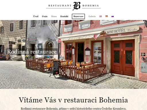 rodinná restaurace bohemia, přímo v srdci historického centra českého krumlova,vás zve k posezení v útulném interiéru ze 17. století.