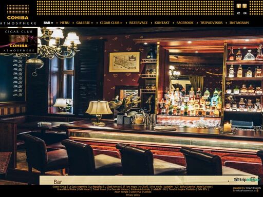 bar cocktailbar cohiba atmosphere praha a první cigar club v čr v kaprově ulici.
