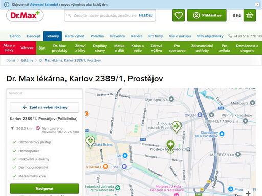 dr. max lékárna, karlov 2389/1, prostějov | dr. max lékárna