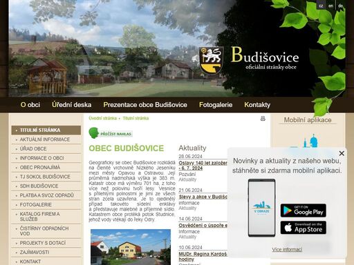 oficiální stránky obce budišovice
