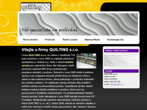  | quilting s.r.o., váš specialista na prošívání,proševy,textilní výrobu - 