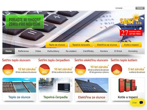 sany s.r.o. : sluneční kolektory, tepelná čerpadla, fotovoltaické panely, horkovzdušné panely