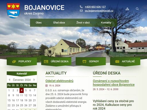 oficiální stránky obce bojanovice