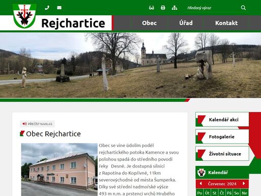 oficiální stránky obce rejchartice