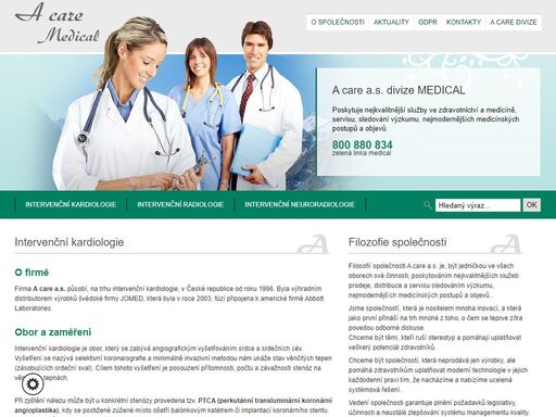 firma a care a.s. působí, na trhu intervenční kardiologie, v české republice od roku 1996.
