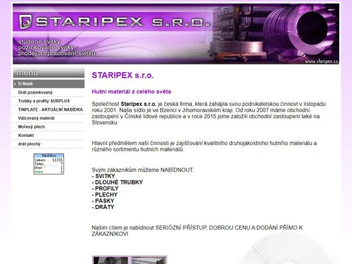 staripex s.r.o. - prodej pozinkovaných svitků