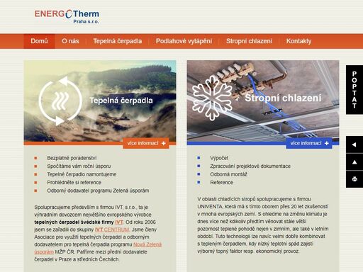 energotherm praha - přední dodavatel tepelných čerpadel ivt a fotovoltaických systémů.
